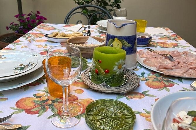 Traditional Bolognese Cooking Class in Bologna with Giovanna S - Eating your meal on the terrace (when the weather plays along)